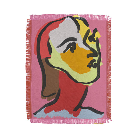 Marin Vaan Zaal Ninette on Pink Modernist col Throw Blanket
