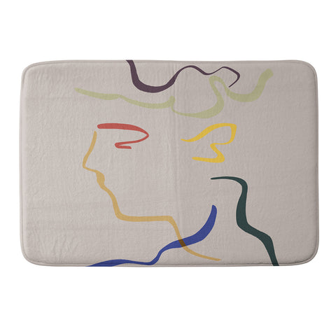 Marin Vaan Zaal Rhett modern line drawing Memory Foam Bath Mat
