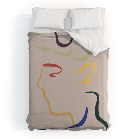 Marin Vaan Zaal Rhett modern line drawing Duvet Cover