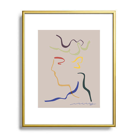 Marin Vaan Zaal Rhett modern line drawing Metal Framed Art Print