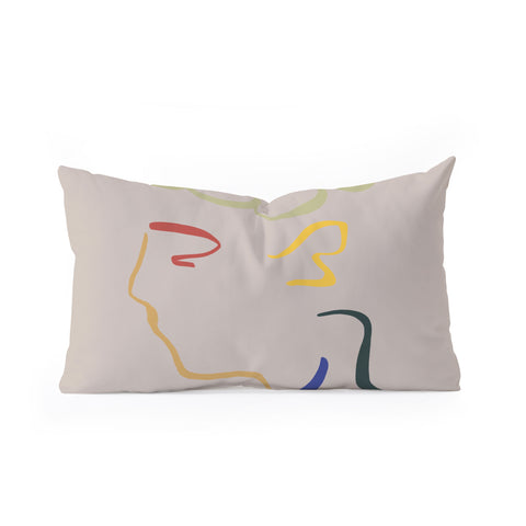 Marin Vaan Zaal Rhett modern line drawing Oblong Throw Pillow