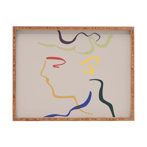 Marin Vaan Zaal Rhett modern line drawing Rectangular Tray