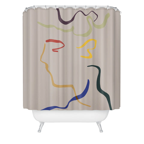 Marin Vaan Zaal Rhett modern line drawing Shower Curtain