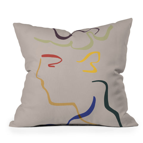Marin Vaan Zaal Rhett modern line drawing Throw Pillow