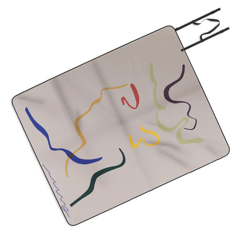 Marin Vaan Zaal Rhett modern line drawing Picnic Blanket