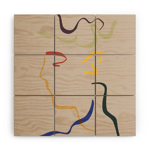 Marin Vaan Zaal Rhett modern line drawing Wood Wall Mural