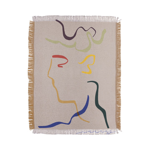 Marin Vaan Zaal Rhett modern line drawing Throw Blanket