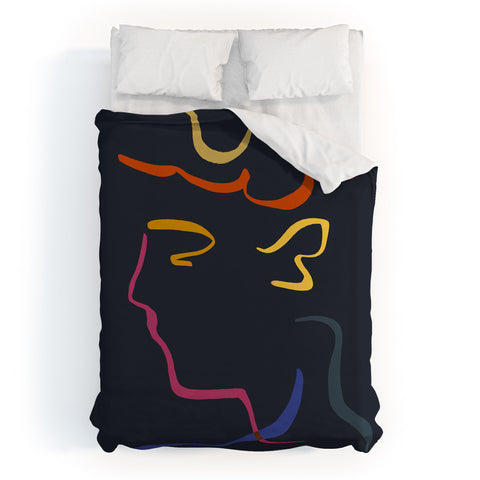 Marin Vaan Zaal Rhett Modernist Portrait B Duvet Cover