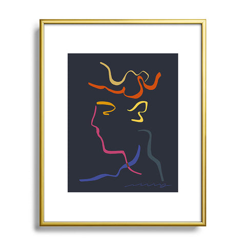 Marin Vaan Zaal Rhett Modernist Portrait B Metal Framed Art Print