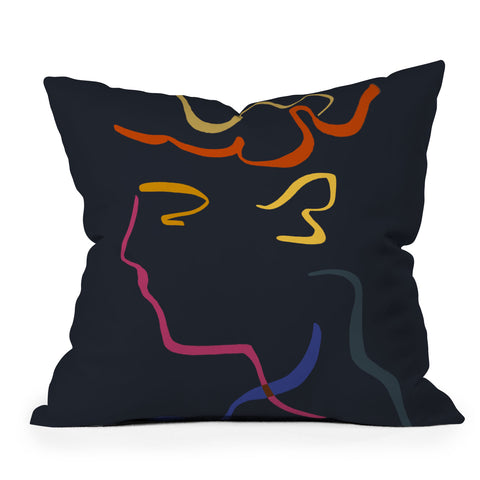 Marin Vaan Zaal Rhett Modernist Portrait B Outdoor Throw Pillow