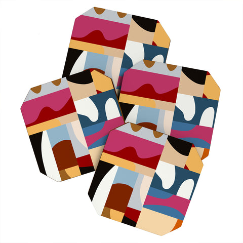 Marin Vaan Zaal Ypres Mosaic Modernist Pattern Coaster Set