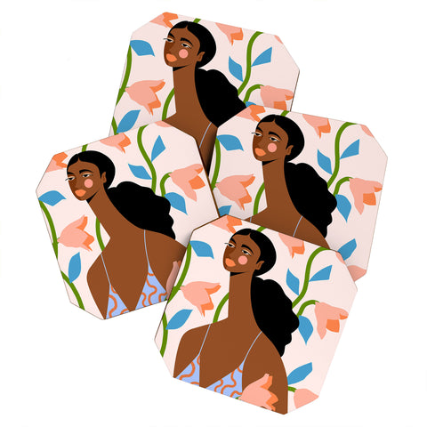 Maritza Lisa Abstract Dress I Coaster Set