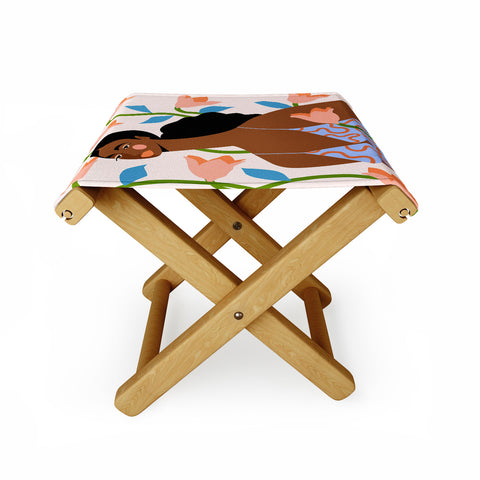 Maritza Lisa Abstract Dress I Folding Stool