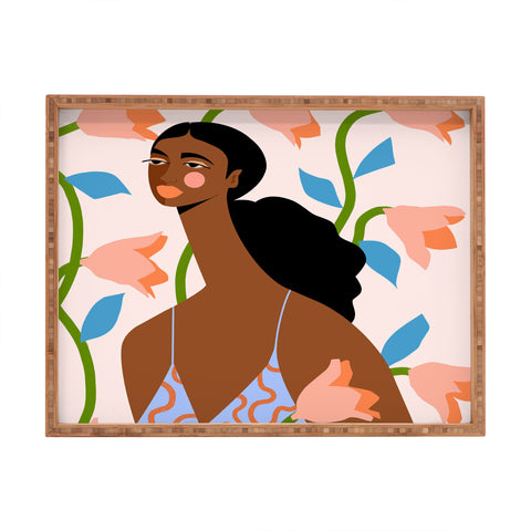 Maritza Lisa Abstract Dress I Rectangular Tray