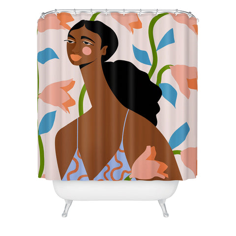 Maritza Lisa Abstract Dress I Shower Curtain