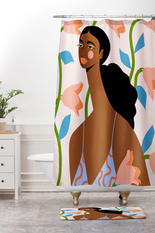 Maritza Lisa Abstract Dress I Shower Curtain And Mat