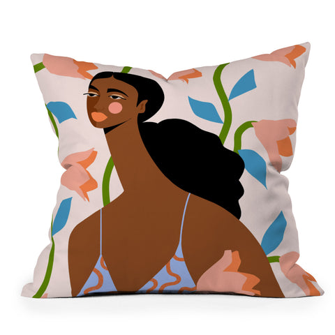 Maritza Lisa Abstract Dress I Throw Pillow