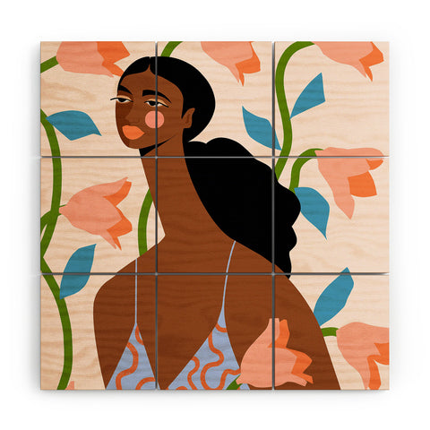 Maritza Lisa Abstract Dress I Wood Wall Mural