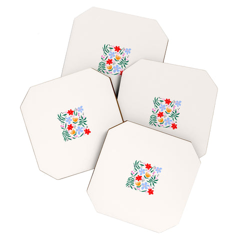 Maritza Lisa Abstract Florals Coaster Set