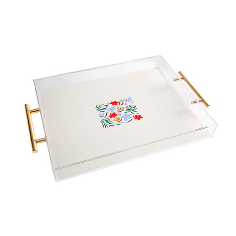 Maritza Lisa Abstract Florals Acrylic Tray