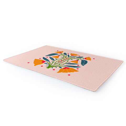Maritza Lisa Art Nouveau Symmetric Buttercups Area Rug