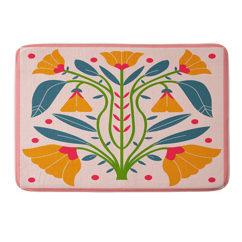 Maritza Lisa Art Nouveau Symmetric Buttercups Memory Foam Bath Mat
