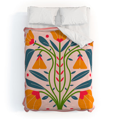 Maritza Lisa Art Nouveau Symmetric Buttercups Duvet Cover