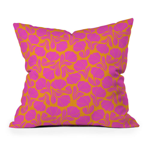 Maritza Lisa Boho Blooms Hot Pink Throw Pillow