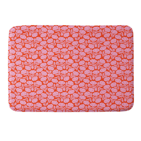 Maritza Lisa Boho Blooms Pink Memory Foam Bath Mat