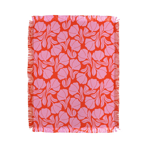 Maritza Lisa Boho Blooms Pink Throw Blanket