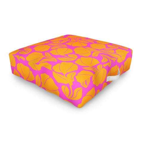 Maritza Lisa Boho Blooms Yellow Outdoor Floor Cushion