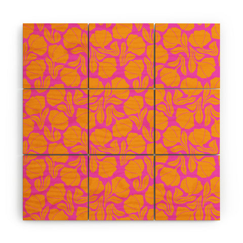 Maritza Lisa Boho Blooms Yellow Wood Wall Mural
