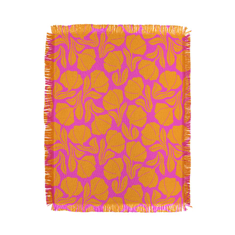 Maritza Lisa Boho Blooms Yellow Throw Blanket