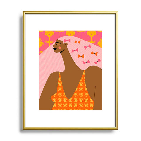 Maritza Lisa Bow Stacking Queen Metal Framed Art Print