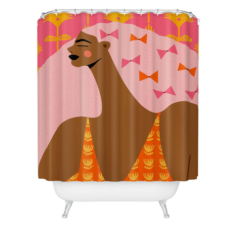 Maritza Lisa Bow Stacking Queen Shower Curtain