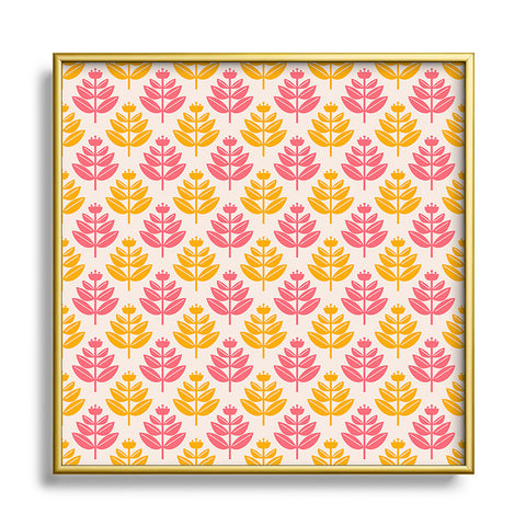 Maritza Lisa Buttercup Buds Square Metal Framed Art Print