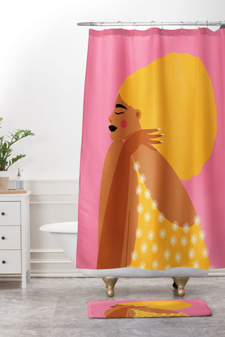 Maritza Lisa Give Yourself A Hug Shower Curtain And Mat