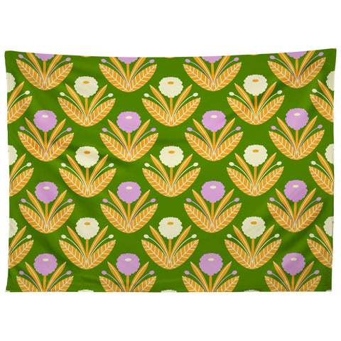 Maritza Lisa Happy White and Purple Dahlias Tapestry