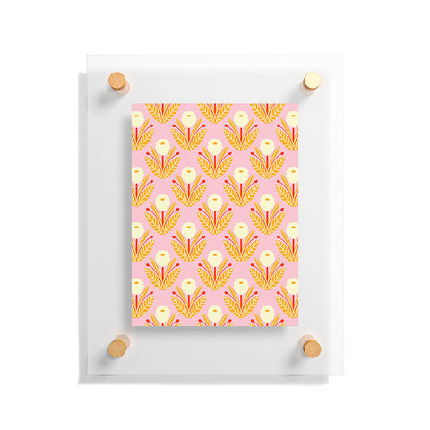 Maritza Lisa Happy White Dahlias Pattern Floating Acrylic Print