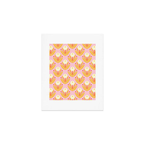 Maritza Lisa Happy White Dahlias Pattern Art Print