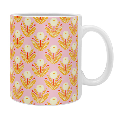 Maritza Lisa Happy White Dahlias Pattern Coffee Mug