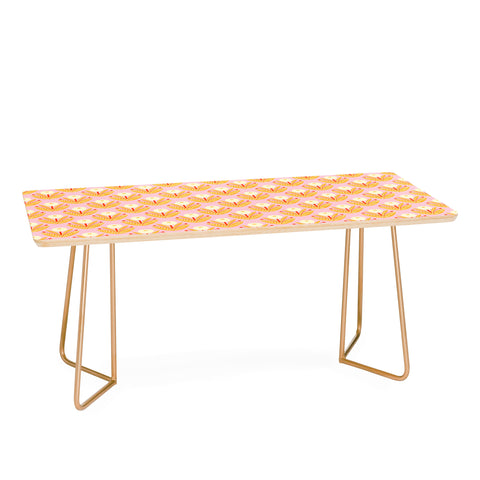 Maritza Lisa Happy White Dahlias Pattern Coffee Table