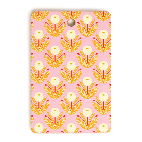 Maritza Lisa Happy White Dahlias Pattern Cutting Board Rectangle