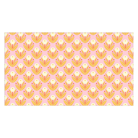 Maritza Lisa Happy White Dahlias Pattern Tablecloth