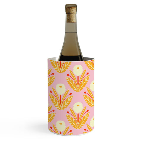 Maritza Lisa Happy White Dahlias Pattern Wine Chiller