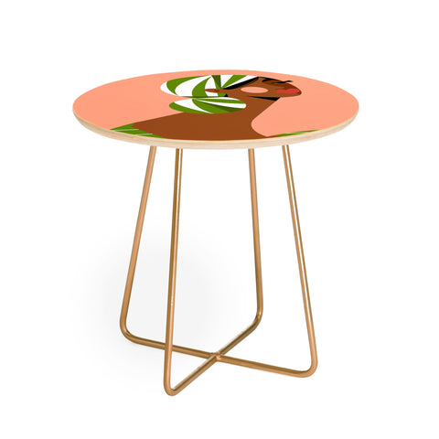Maritza Lisa Head Wrapped Beauty Round Side Table
