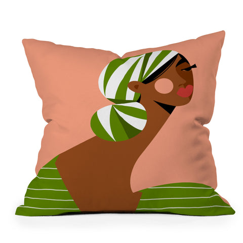 Maritza Lisa Head Wrapped Beauty Throw Pillow