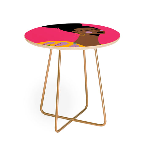 Maritza Lisa Lavender Lilies Round Side Table