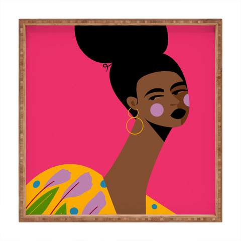 Maritza Lisa Lavender Lilies Square Tray