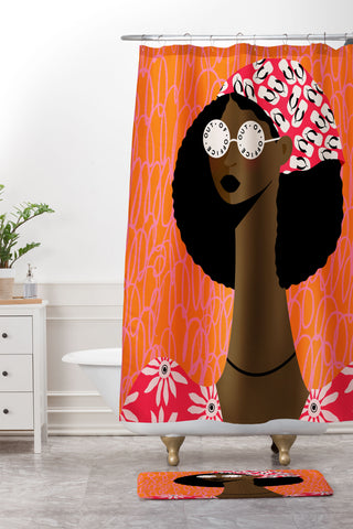 Maritza Lisa Out Of Office Shower Curtain And Mat